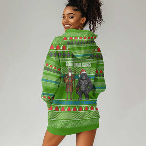 Equatorial Guinea Christmas Hoodie Dress Santa Gorilla Gift Basket - African Pride