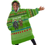Equatorial Guinea Christmas Kid Wearable Blanket Hoodie Santa Gorilla Gift Basket - African Pride