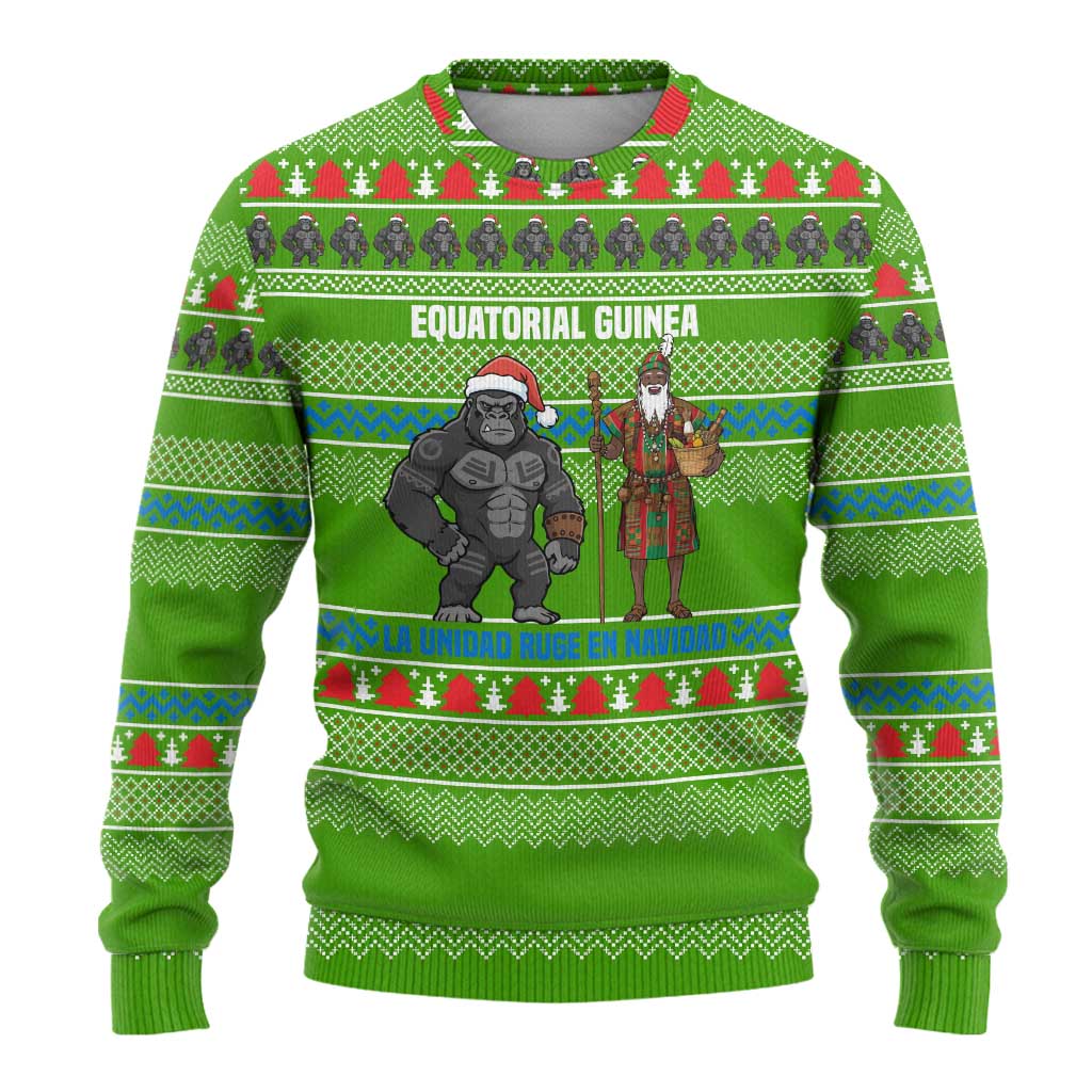 Equatorial Guinea Christmas Ugly Christmas Sweater Santa Gorilla Gift Basket - African Pride
