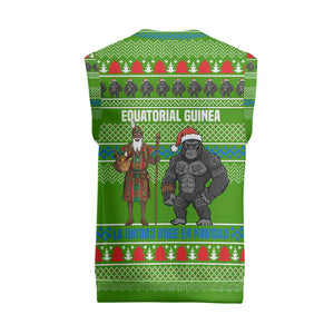 Equatorial Guinea Christmas Knitted V-Neck Vest Santa Gorilla Gift Basket - African Pride