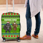 Equatorial Guinea Christmas Luggage Cover Santa Gorilla Gift Basket - African Pride