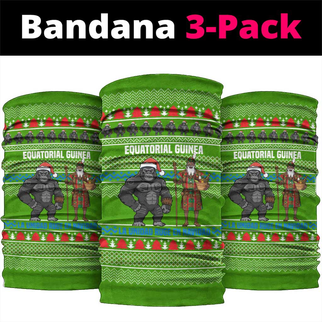 Equatorial Guinea Christmas Neck Gaiter Santa Gorilla Gift Basket - African Pride