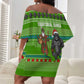 Equatorial Guinea Christmas Off Shoulder Short Dress Santa Gorilla Gift Basket - African Pride