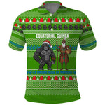 Equatorial Guinea Christmas Polo Shirt Santa Gorilla Gift Basket - African Pride