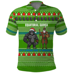 Equatorial Guinea Christmas Polo Shirt Santa Gorilla Gift Basket - African Pride