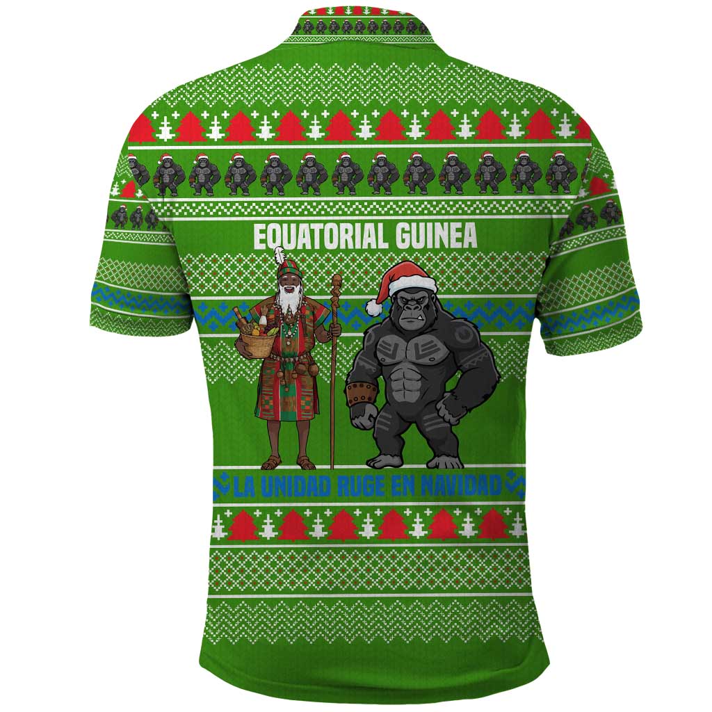 Equatorial Guinea Christmas Polo Shirt Santa Gorilla Gift Basket - African Pride