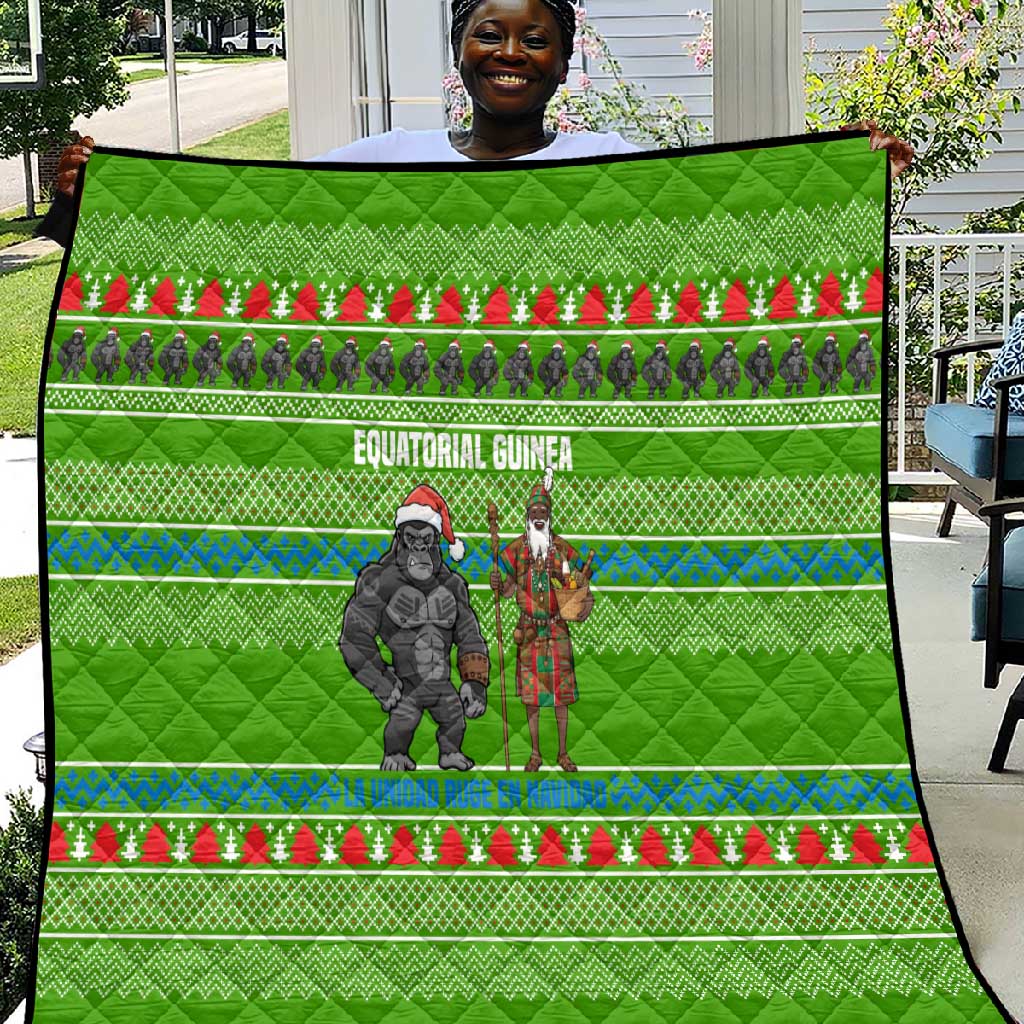 Equatorial Guinea Christmas Quilt Santa Gorilla Gift Basket - African Pride