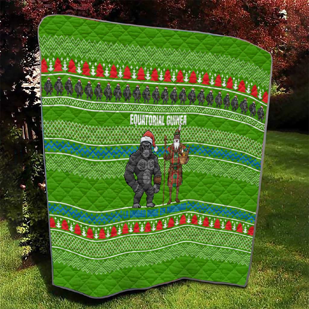 Equatorial Guinea Christmas Quilt Santa Gorilla Gift Basket - African Pride