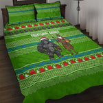 Equatorial Guinea Christmas Quilt Bed Set Santa Gorilla Gift Basket - African Pride