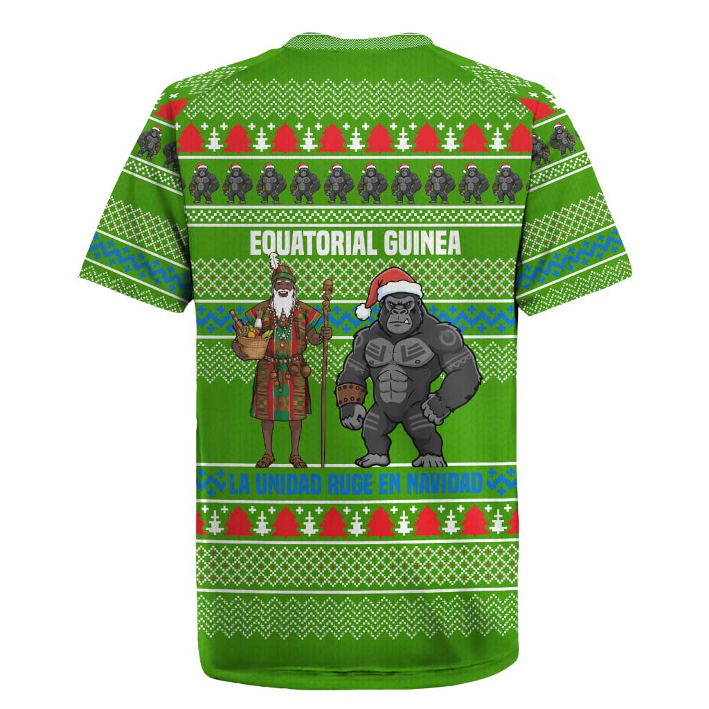 Equatorial Guinea Christmas Rugby Jersey Santa Gorilla Gift Basket - African Pride