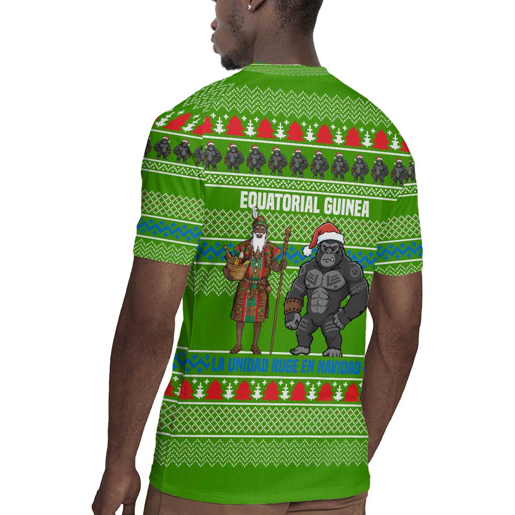 Equatorial Guinea Christmas Rugby Jersey Santa Gorilla Gift Basket - African Pride