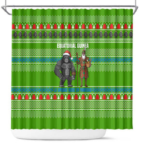 Equatorial Guinea Christmas Shower Curtain Santa Gorilla Gift Basket - African Pride