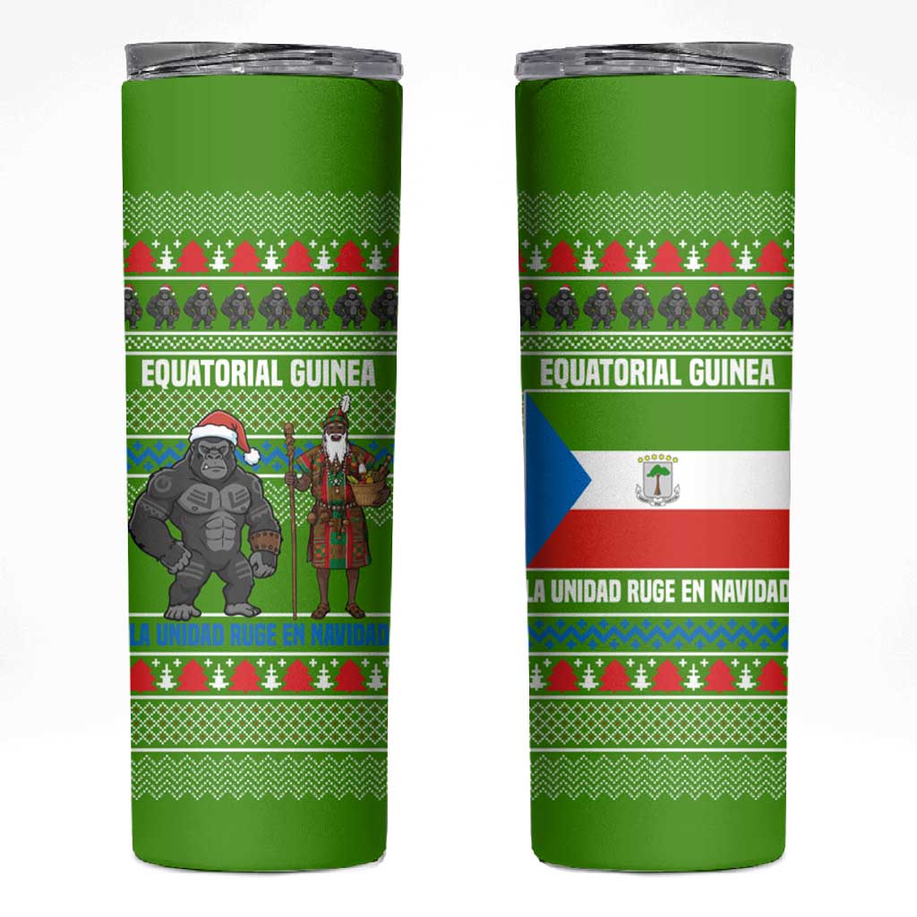 Equatorial Guinea Christmas Skinny Tumbler Santa Gorilla Gift Basket - African Pride