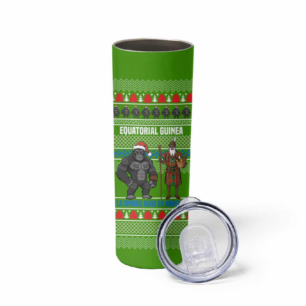 Equatorial Guinea Christmas Skinny Tumbler Santa Gorilla Gift Basket - African Pride