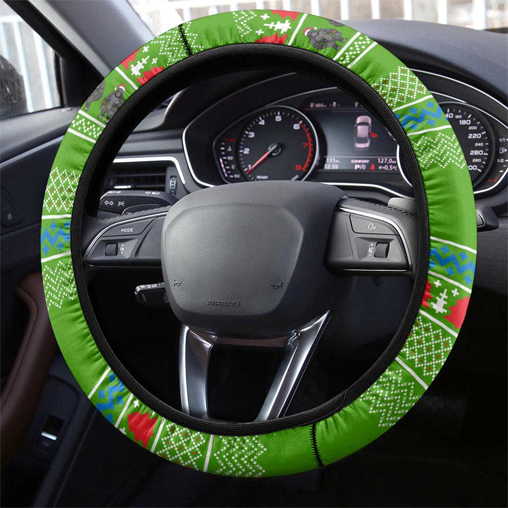 Equatorial Guinea Christmas Steering Wheel Cover Santa Gorilla Gift Basket - African Pride
