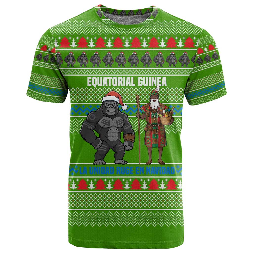 Equatorial Guinea Christmas T shirt Santa Gorilla Gift Basket - African Pride