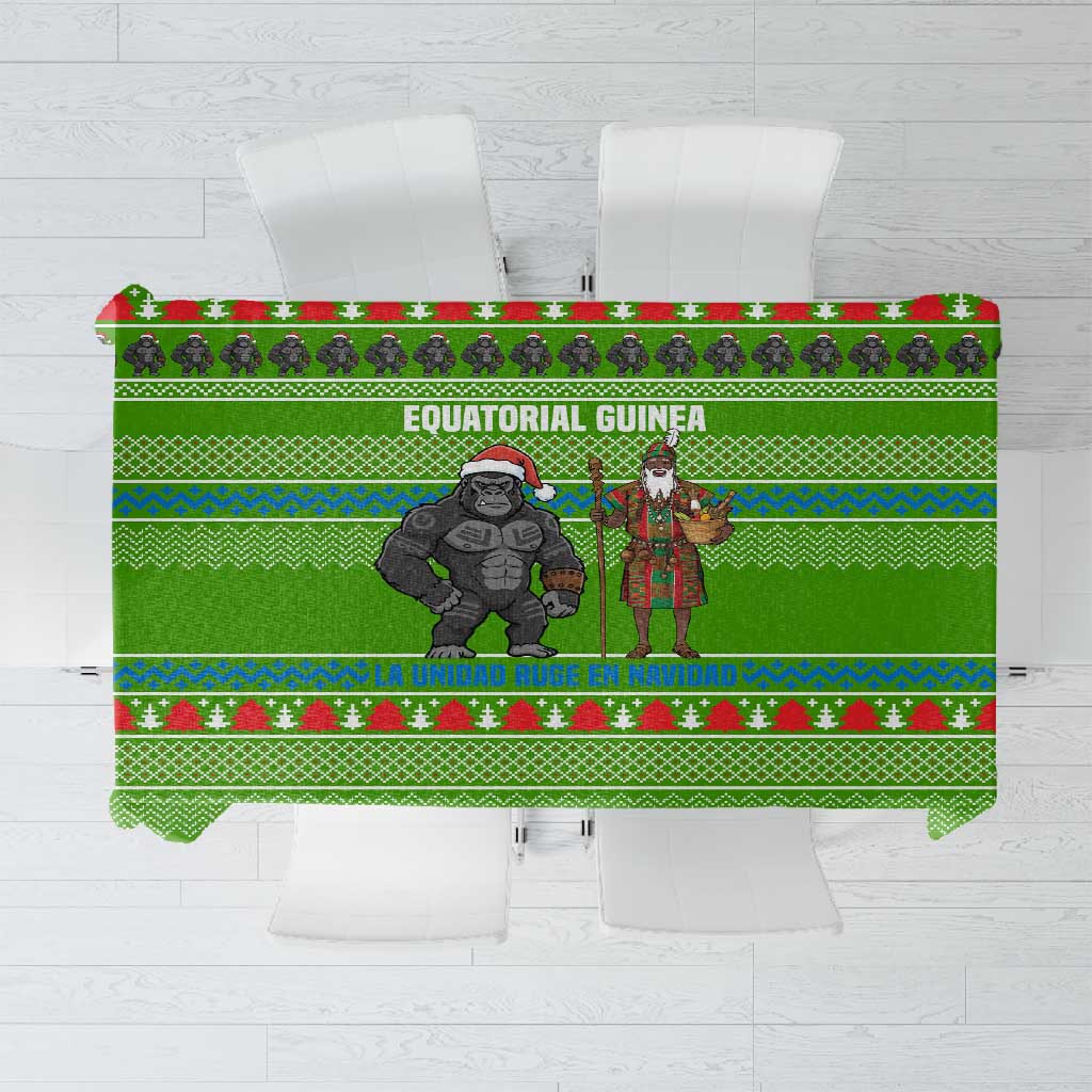 Equatorial Guinea Christmas Tablecloth Santa Gorilla Gift Basket - African Pride