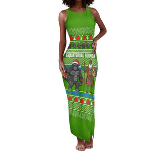 Equatorial Guinea Christmas Tank Maxi Dress Santa Gorilla Gift Basket - African Pride
