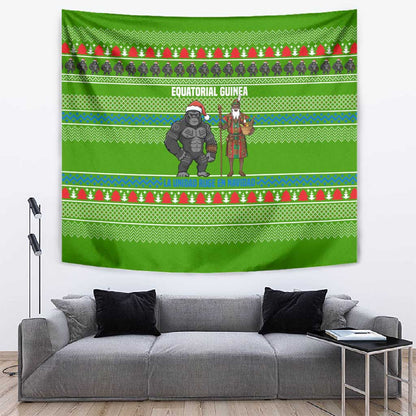 Equatorial Guinea Christmas Tapestry Santa Gorilla Gift Basket - African Pride
