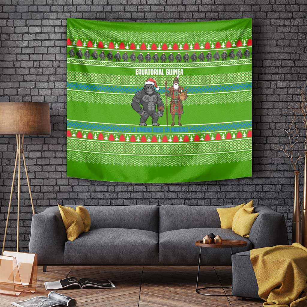 Equatorial Guinea Christmas Tapestry Santa Gorilla Gift Basket - African Pride