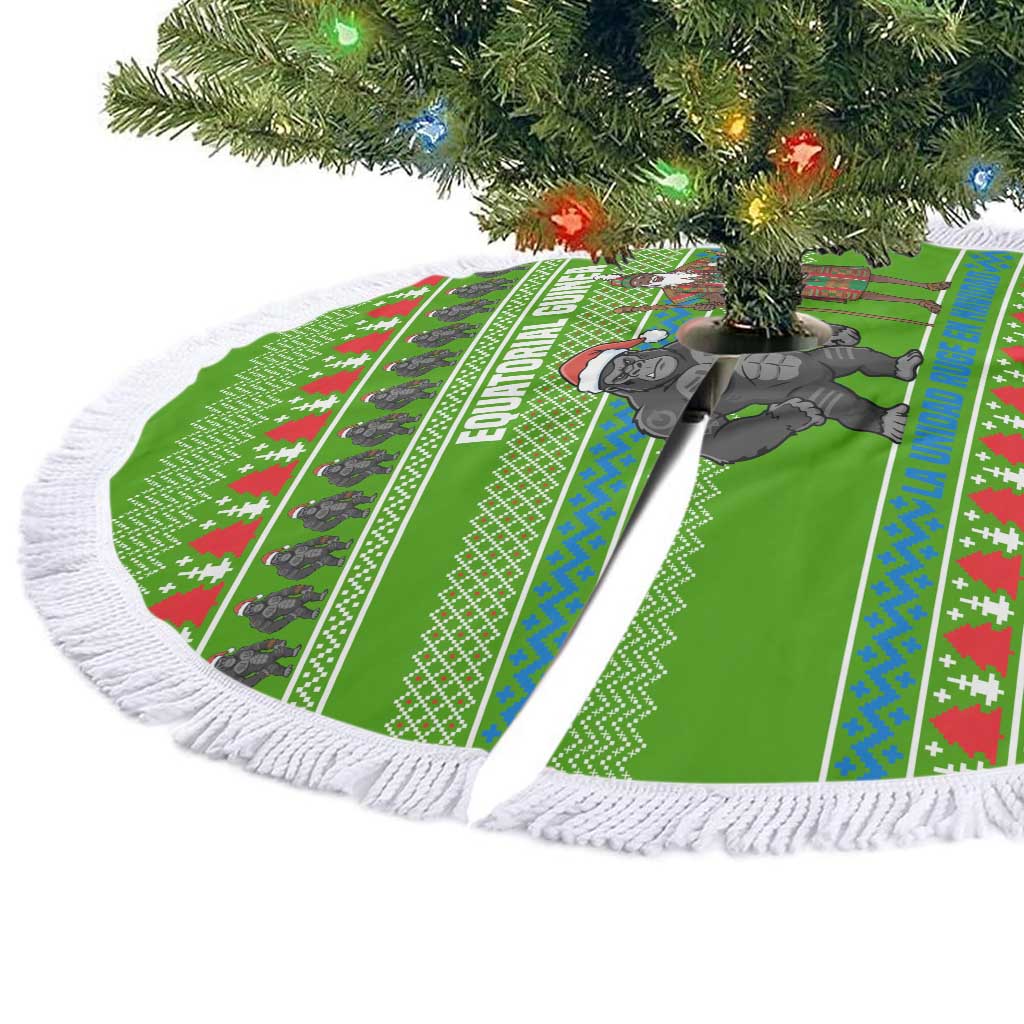 Equatorial Guinea Christmas Tree Skirt Santa Gorilla Gift Basket - African Pride