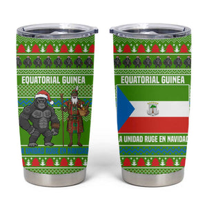 Equatorial Guinea Christmas Tumbler Cup Santa Gorilla Gift Basket - African Pride