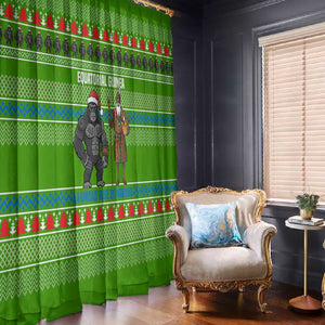 Equatorial Guinea Christmas Window Curtain Santa Gorilla Gift Basket - African Pride