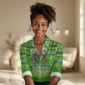 Equatorial Guinea Christmas Women Casual Shirt Santa Gorilla Gift Basket - African Pride