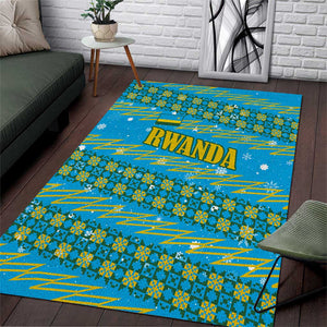 Rwanda Christmas Area Rug Festive Geometric Motifs and Bold Typography - African Pride