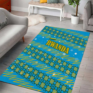 Rwanda Christmas Area Rug Festive Geometric Motifs and Bold Typography - African Pride