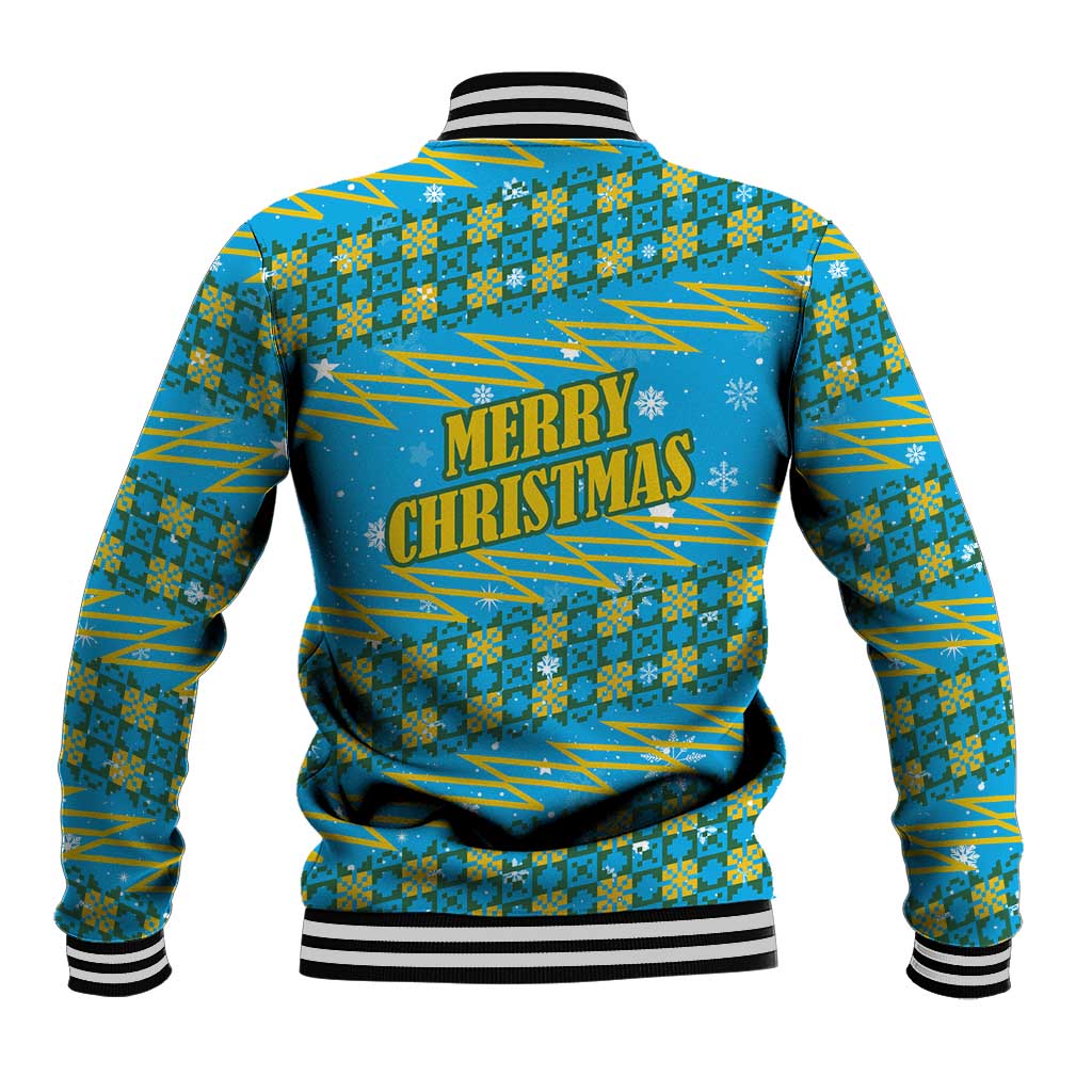 Rwanda Christmas Baseball Jacket Festive Geometric Motifs and Bold Typography - African Pride