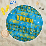 Rwanda Christmas Beach Blanket Festive Geometric Motifs and Bold Typography - African Pride
