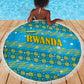 Rwanda Christmas Beach Blanket Festive Geometric Motifs and Bold Typography - African Pride
