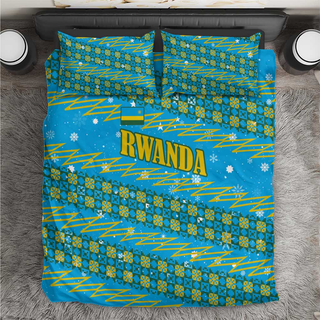 Rwanda Christmas Bedding Set Festive Geometric Motifs and Bold Typography - African Pride