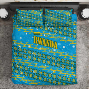 Rwanda Christmas Bedding Set Festive Geometric Motifs and Bold Typography - African Pride