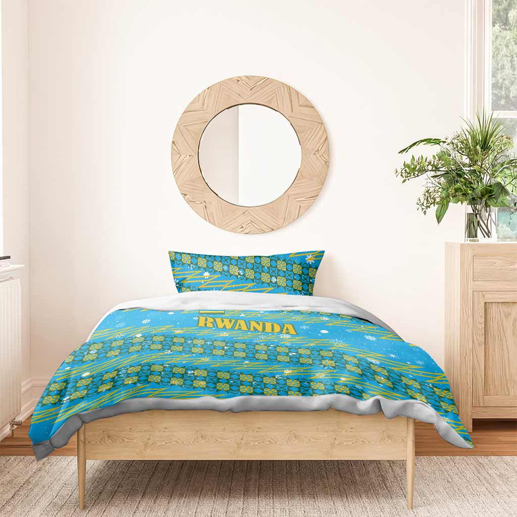 Rwanda Christmas Bedding Set Festive Geometric Motifs and Bold Typography - African Pride