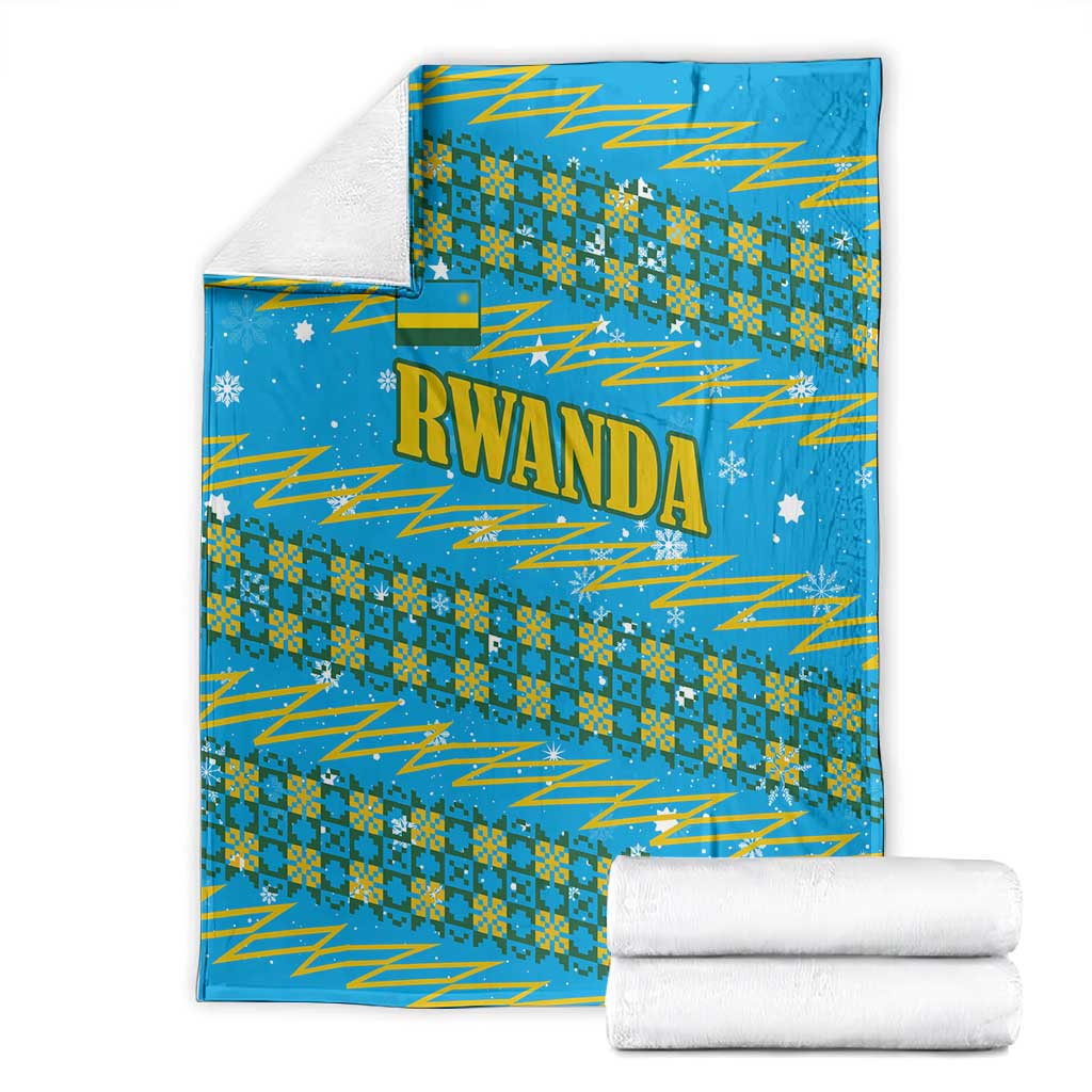 Rwanda Christmas Blanket Festive Geometric Motifs and Bold Typography - African Pride