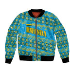 Rwanda Christmas Bomber Jacket Festive Geometric Motifs and Bold Typography - African Pride