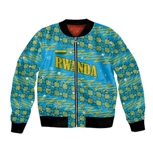 Rwanda Christmas Bomber Jacket Festive Geometric Motifs and Bold Typography - African Pride