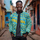 Rwanda Christmas Bomber Jacket Festive Geometric Motifs and Bold Typography - African Pride