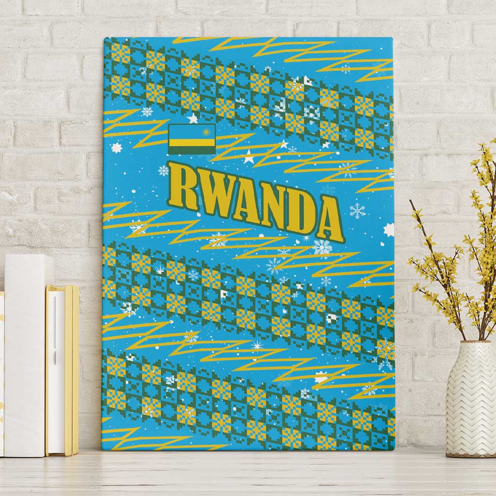 Rwanda Christmas Canvas Wall Art Festive Geometric Motifs and Bold Typography - African Pride