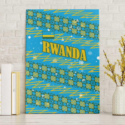 Rwanda Christmas Canvas Wall Art Festive Geometric Motifs and Bold Typography - African Pride