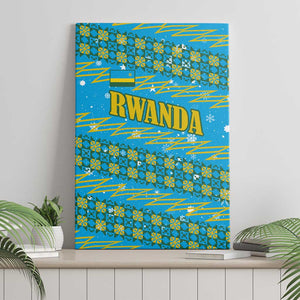 Rwanda Christmas Canvas Wall Art Festive Geometric Motifs and Bold Typography - African Pride