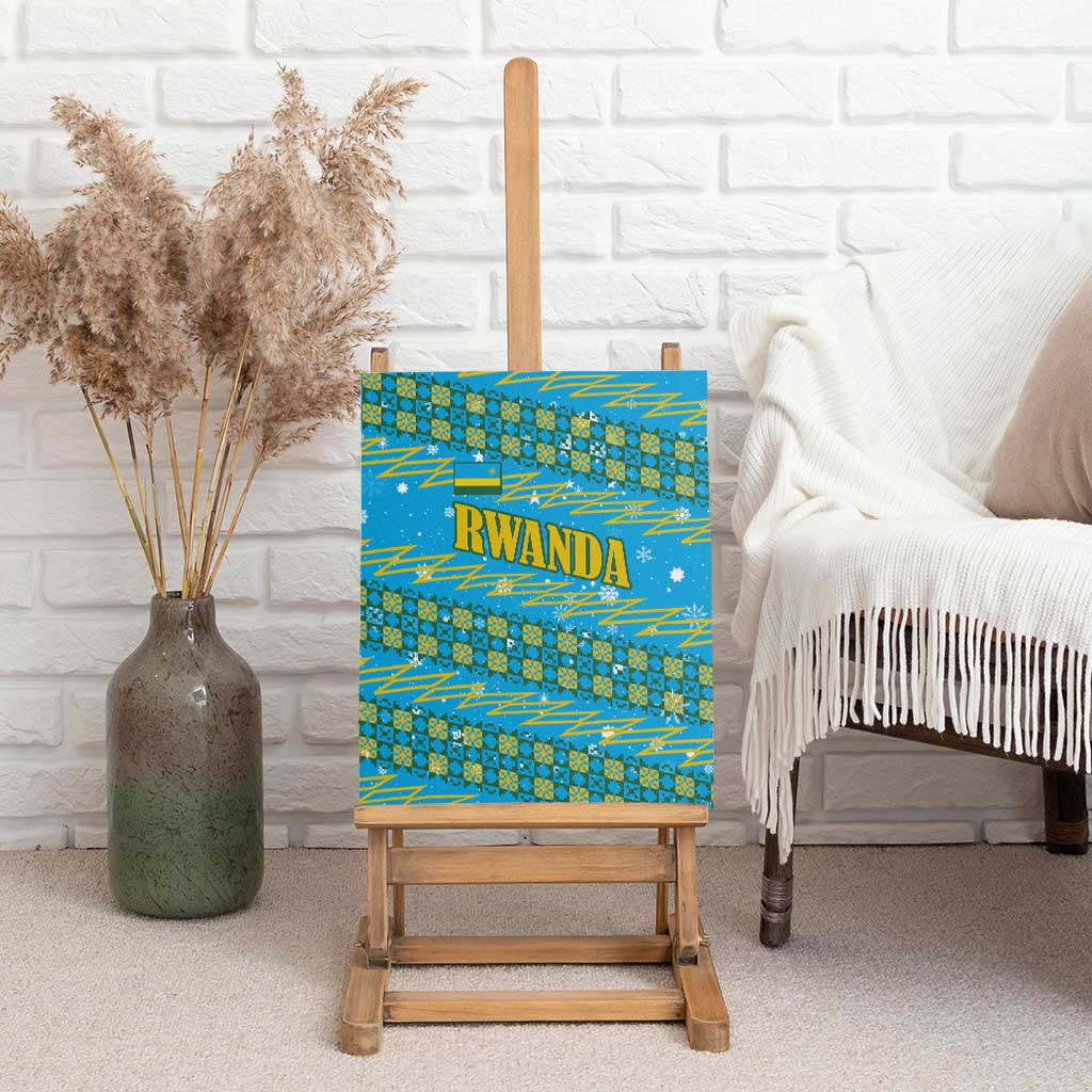 Rwanda Christmas Canvas Wall Art Festive Geometric Motifs and Bold Typography - African Pride