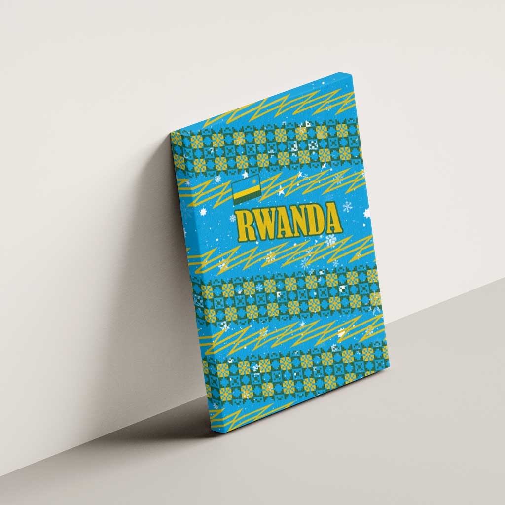 Rwanda Christmas Canvas Wall Art Festive Geometric Motifs and Bold Typography - African Pride