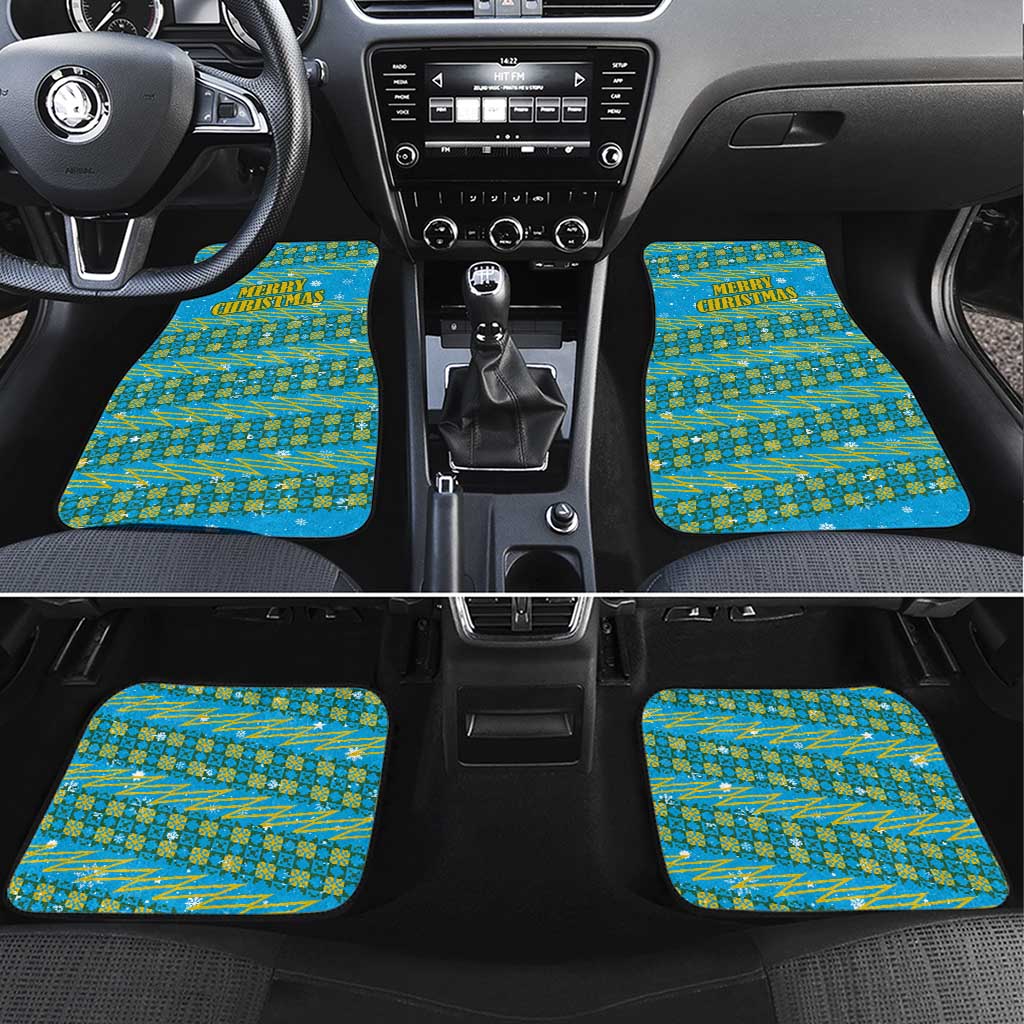 Rwanda Christmas Car Mats Festive Geometric Motifs and Bold Typography - African Pride