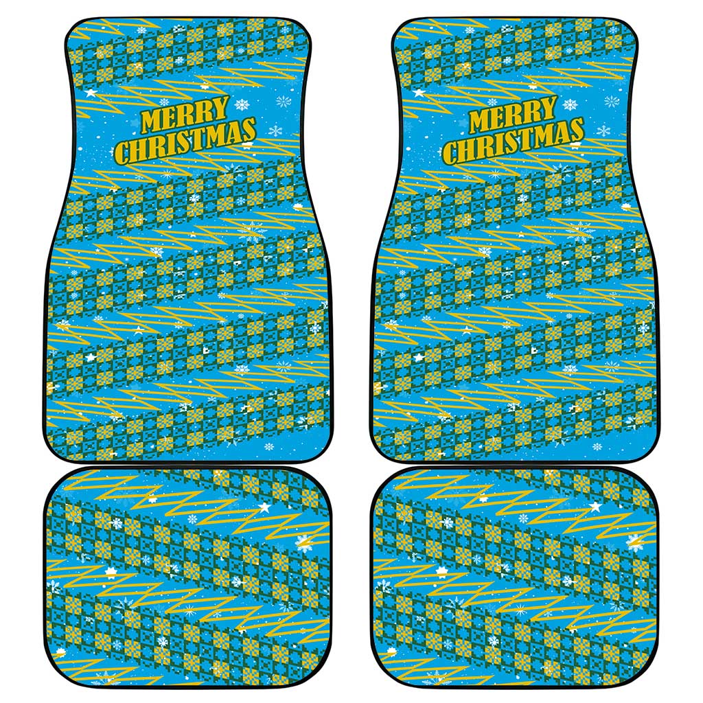 Rwanda Christmas Car Mats Festive Geometric Motifs and Bold Typography - African Pride