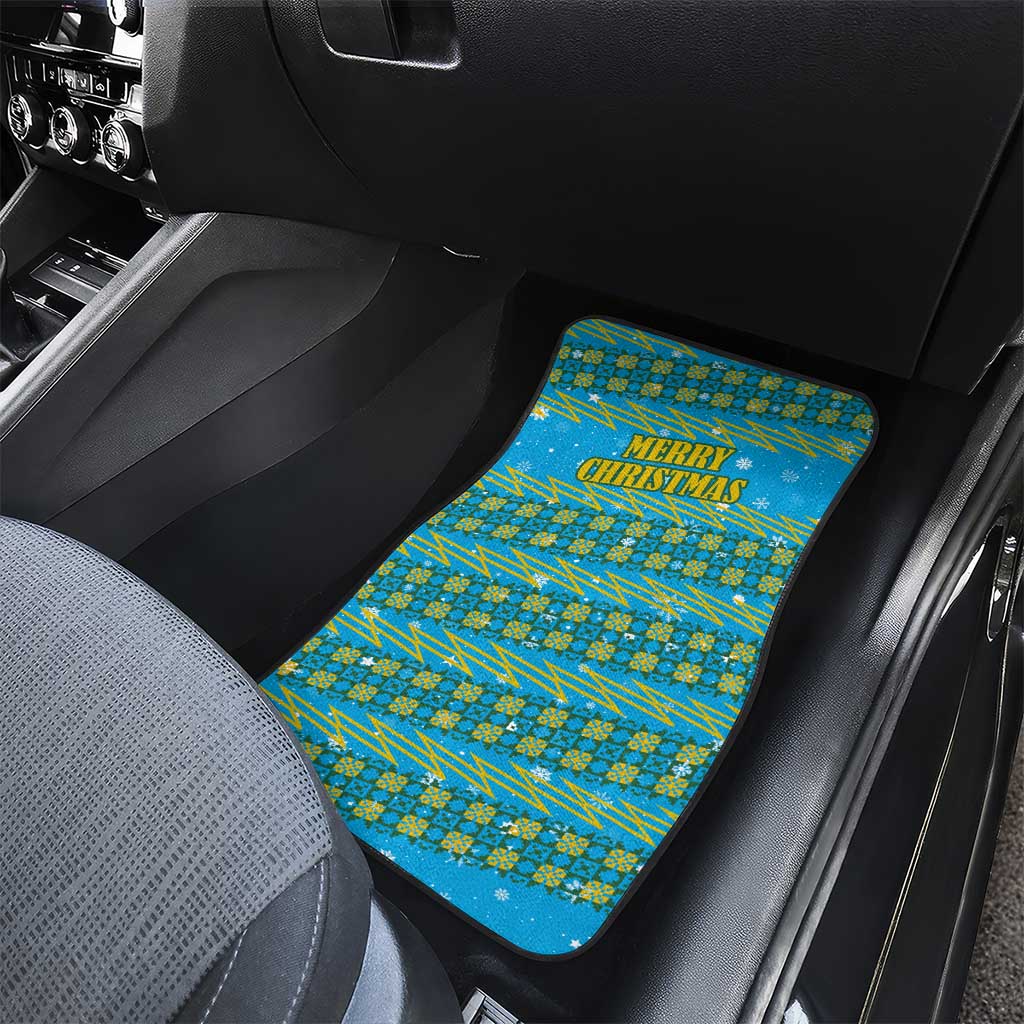 Rwanda Christmas Car Mats Festive Geometric Motifs and Bold Typography - African Pride