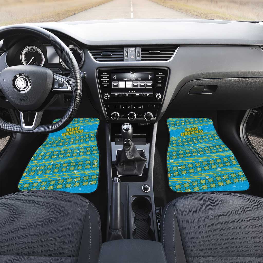 Rwanda Christmas Car Mats Festive Geometric Motifs and Bold Typography - African Pride