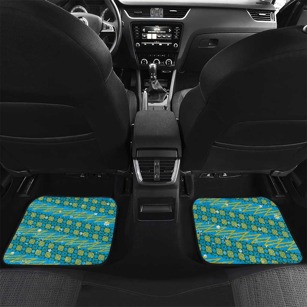 Rwanda Christmas Car Mats Festive Geometric Motifs and Bold Typography - African Pride